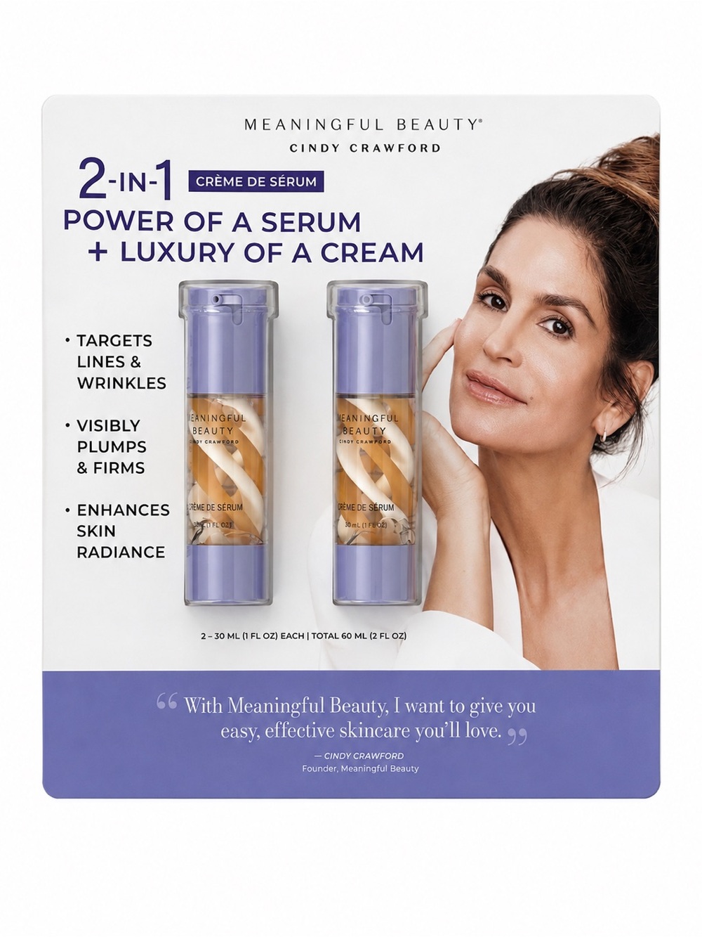 Meaningful Beauty 2-in-1 Serum + Cream - Lavender and Gold 2 Pack